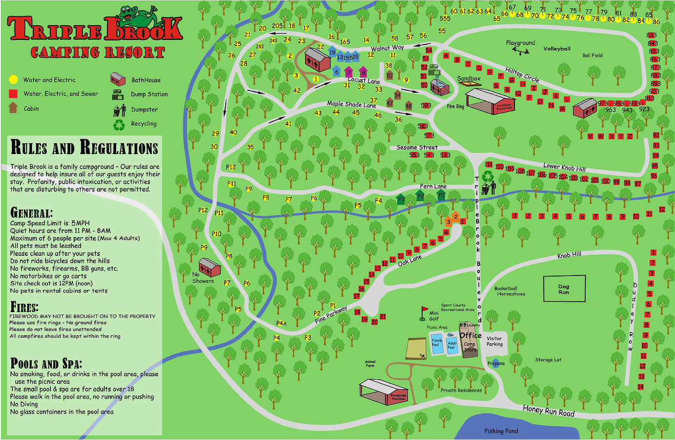 TripleBrook site map